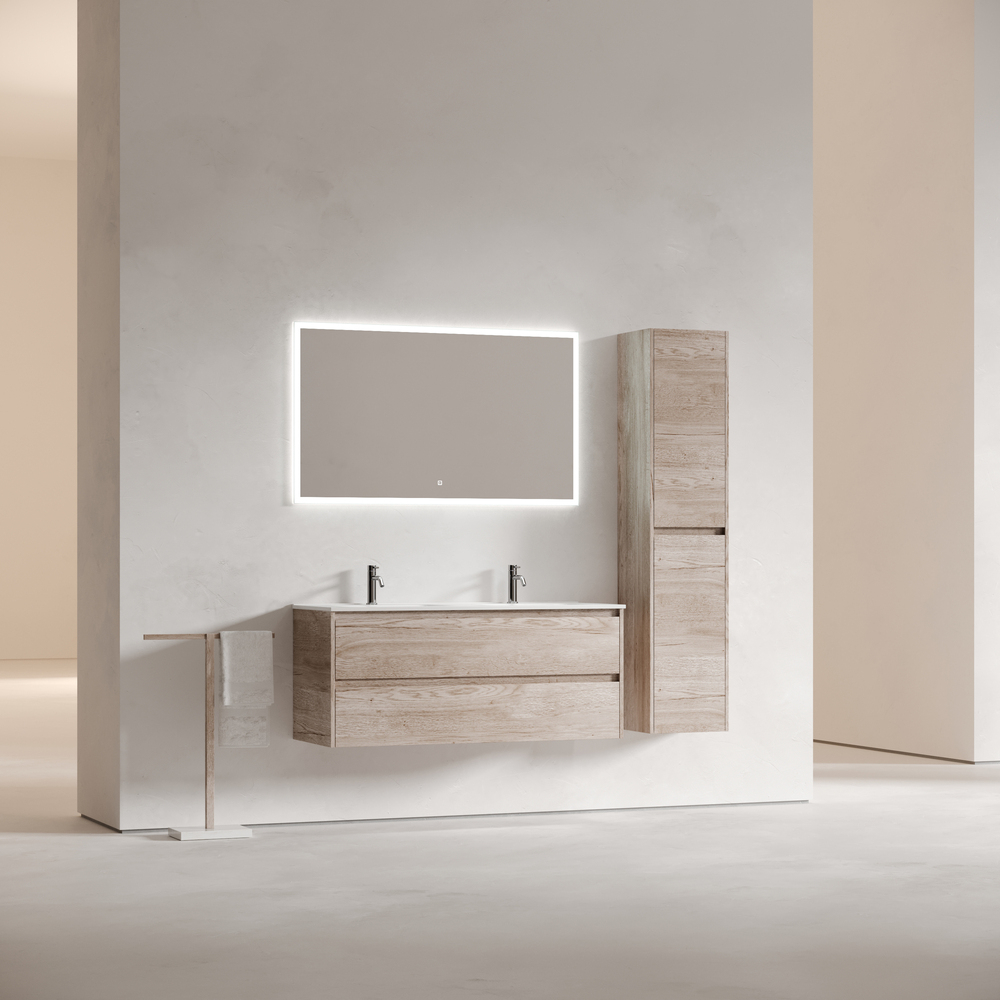 Тумба подвесная под раковину Sancos Libra, дуб галифакс натуральный 1190х450х500 мм