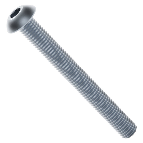 2802 Series Zinc-Plated Steel Button Head Screw (M4 x 0.7mm, 35mm Length) - 25 Pack