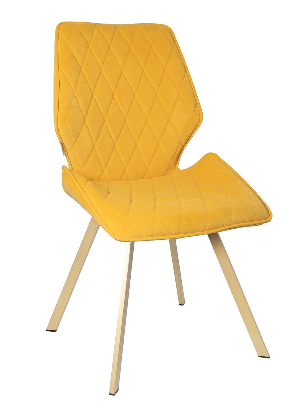 Стул LA ALTA OSTIN 360 велюр янтарный, каркас квадрат шампань