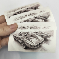 Наклейка на карту "Chevrolet corvette stingray 1963"