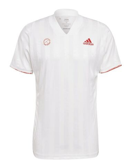 Теннисная футболка Adidas Freelift Tee ENG M - white/scarlet