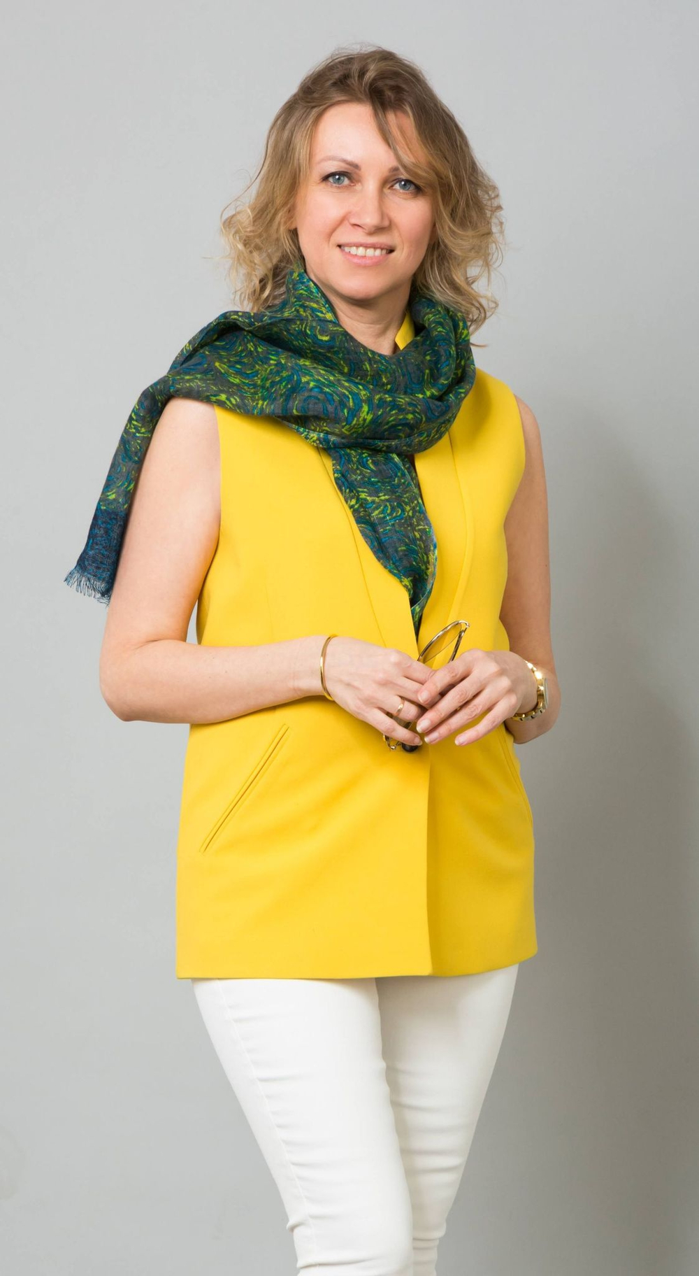 Шаль 50х150 Petrusse Meisje сине-зеленый Франция фото