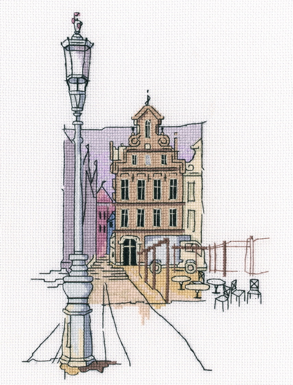 "На тихих улочках"-M638  вышивка