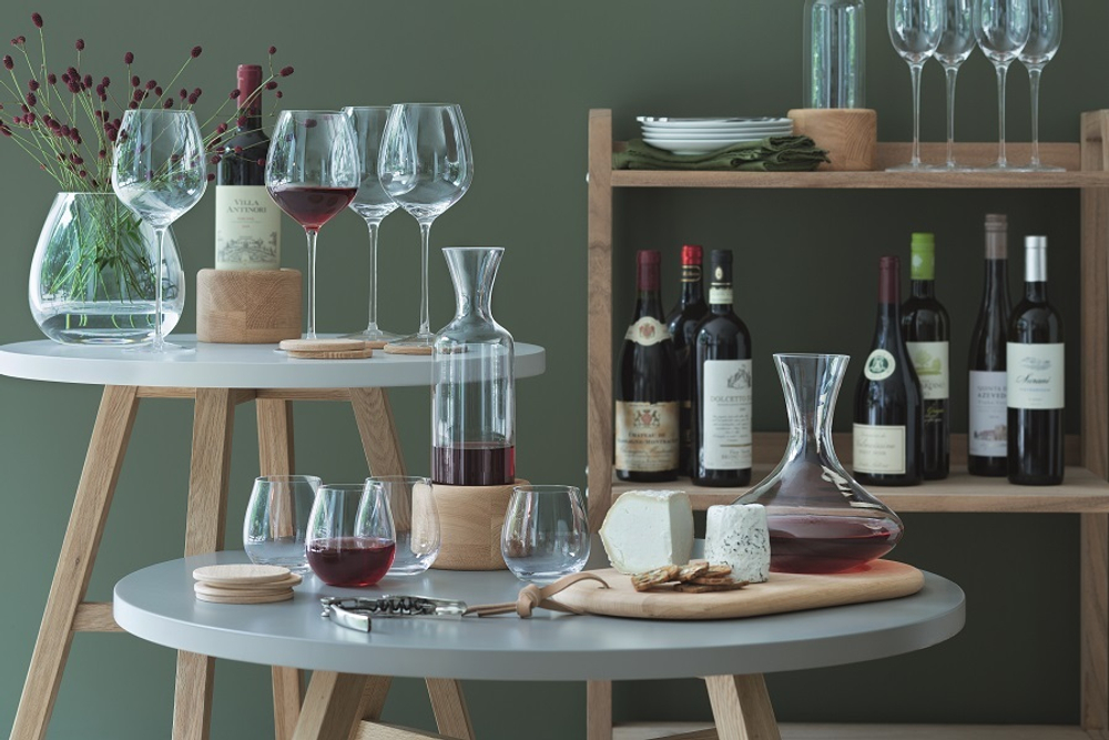 Набор из декантера 1,4 л и сырной доски wine