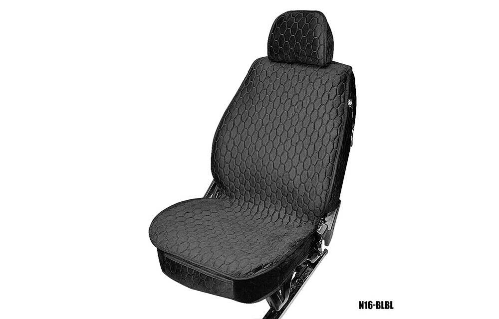 Накидки сидений ПОЛНЫЙ Coolpart MAXIMAL LUX (кт) - N-15-BLBL (Велюр РОМБ) черный/ шов черный