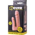 Полая насадка для двойного проникновения с фиксирующим ремешком (Цвет: телесный)