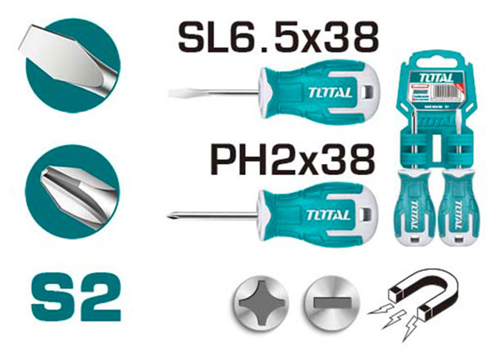 Набор отверток 2 шт TOTAL