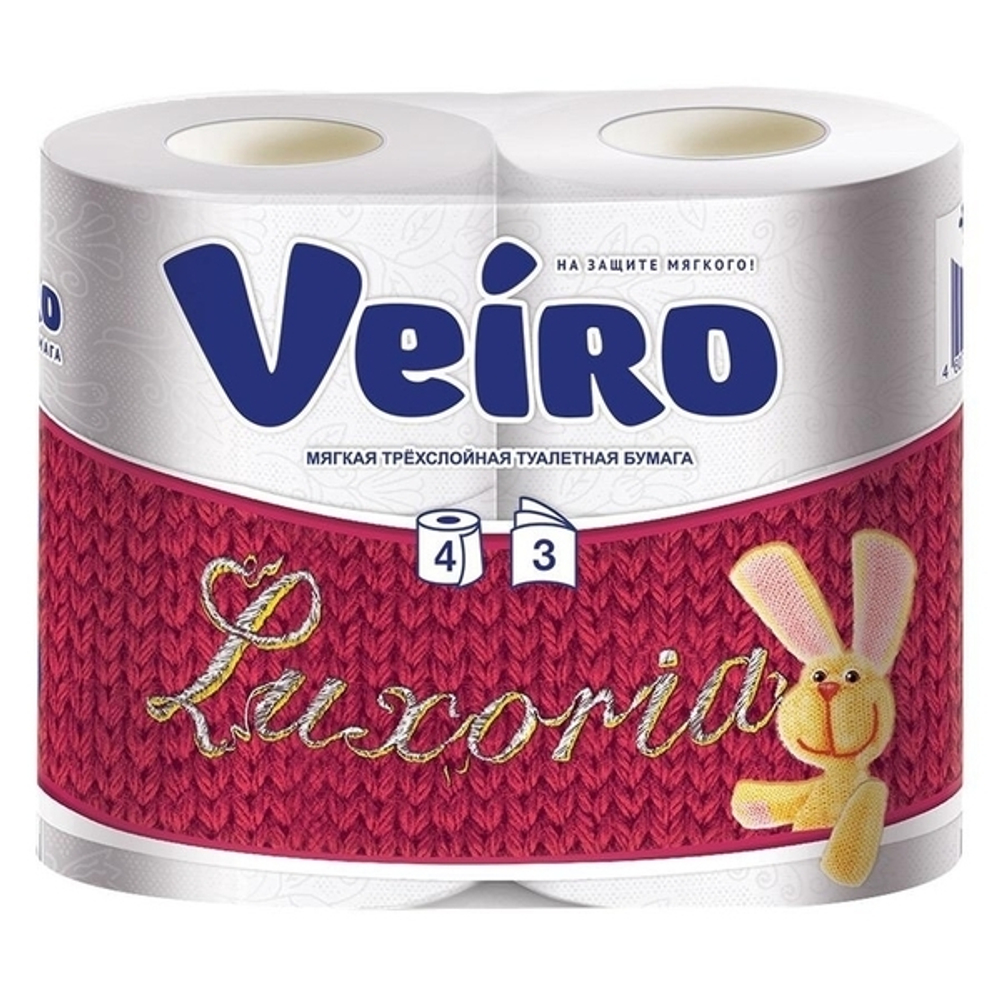 Бумага туалетная LINIA VEIRO Luxoria 3 сл., 4 рул.