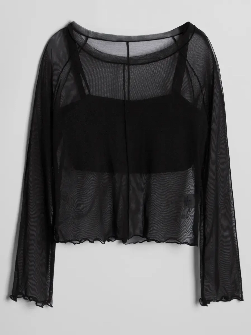 Лонгслив для девочки прозрачный и топ