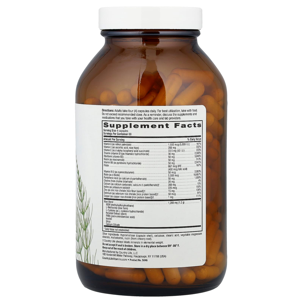 Country Life, Maxi-Hair® Plus, 240 вегетарианских капсул