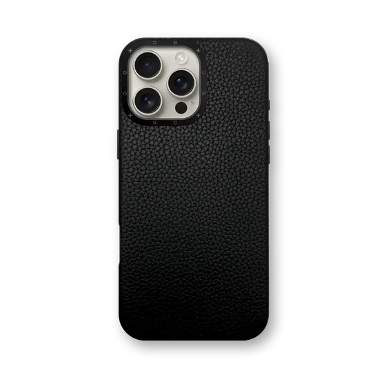 Чехол для iPhone 16 - Зернистая кожа - чёрный