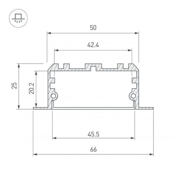 Профиль Arlight KLUS-POWER-W50-FS-2000 ANOD 028919