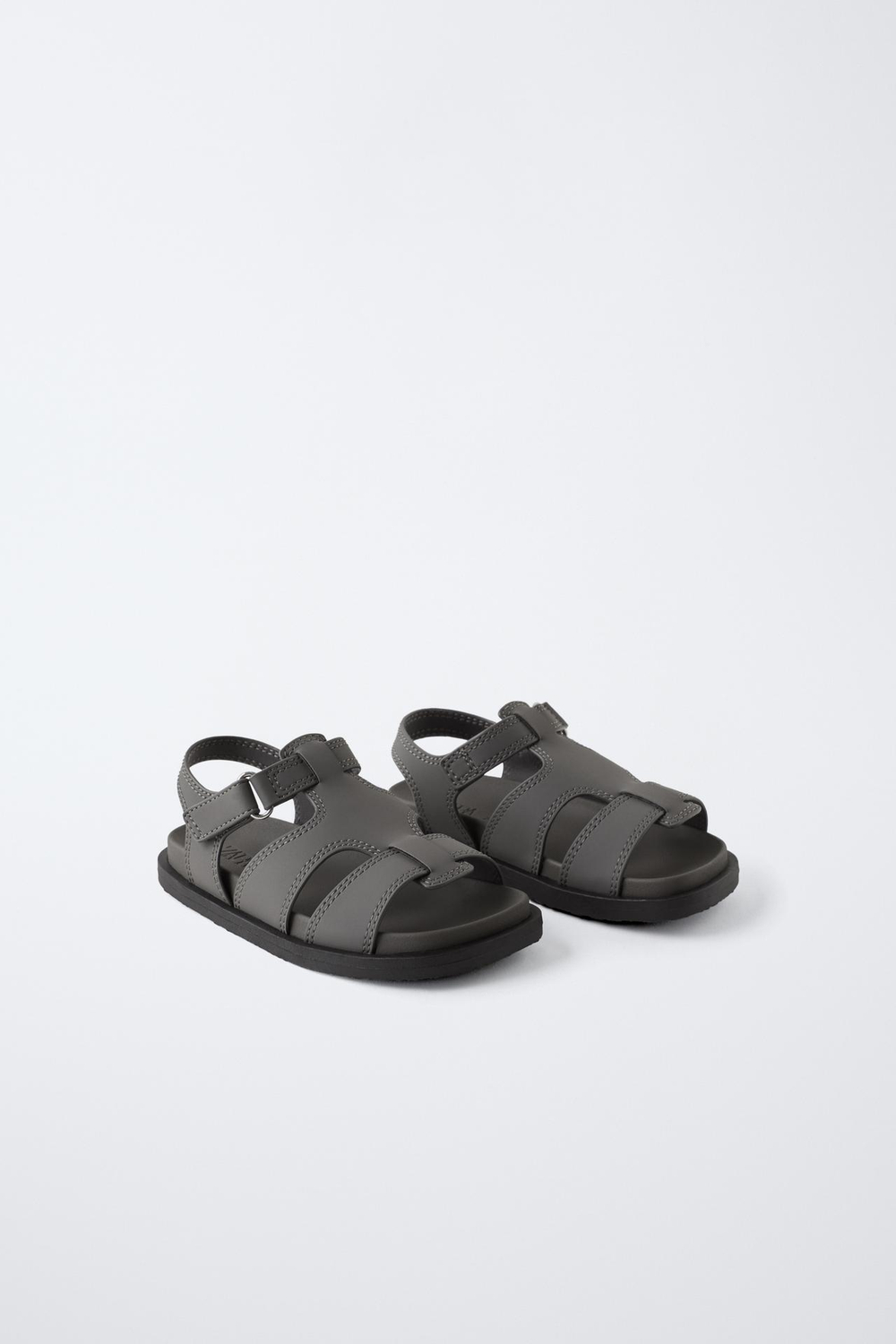 ZARA ПРОРЕЗИНЕННЫЕ САНДАЛИИ, СЕРЫЙ