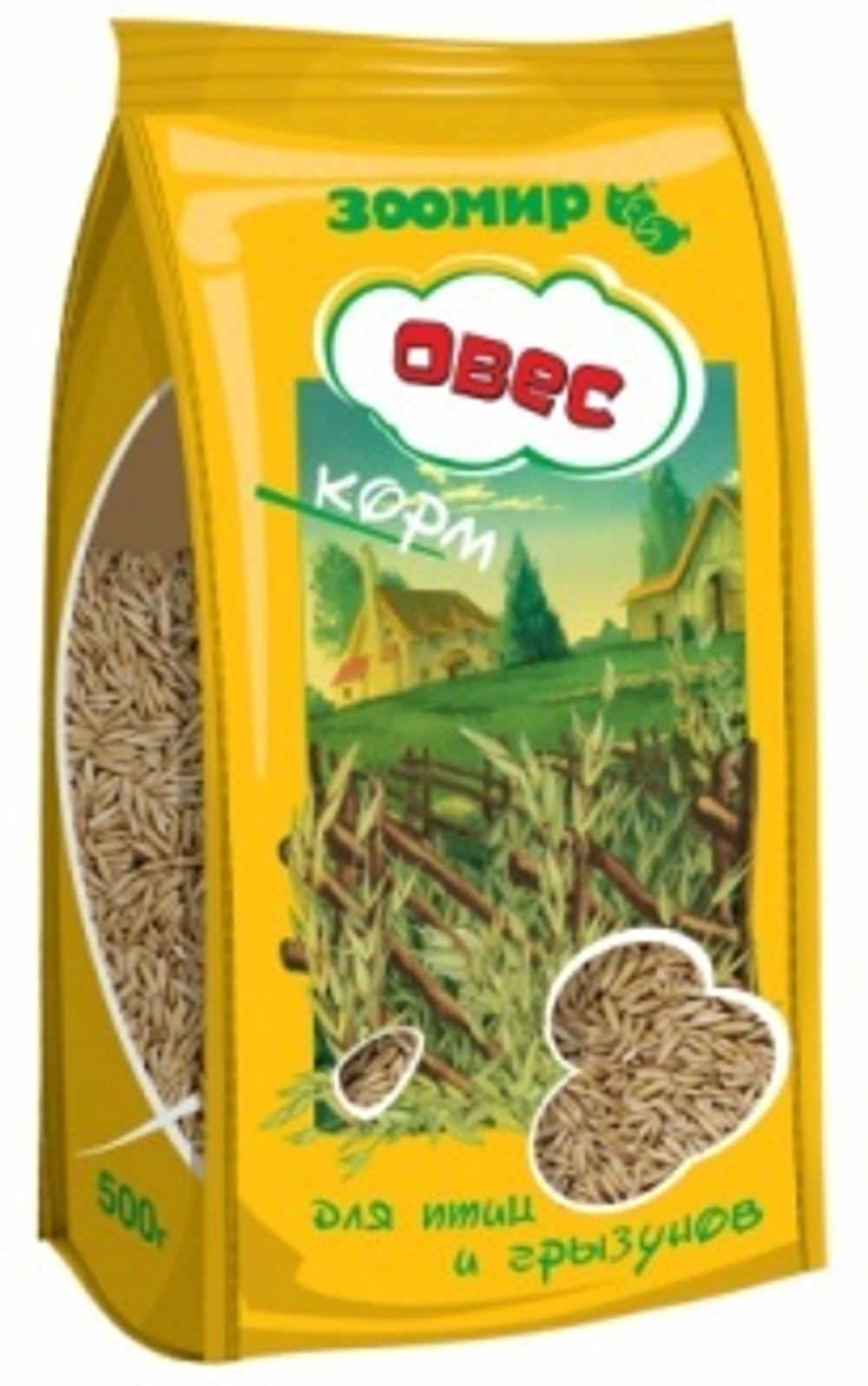 ЗООМИР Овес Корм для птиц и грызунов , 500 г