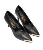 Кожаные туфли на шпильках Versace Jeans Couture - черный(77VA3S50ZP127)