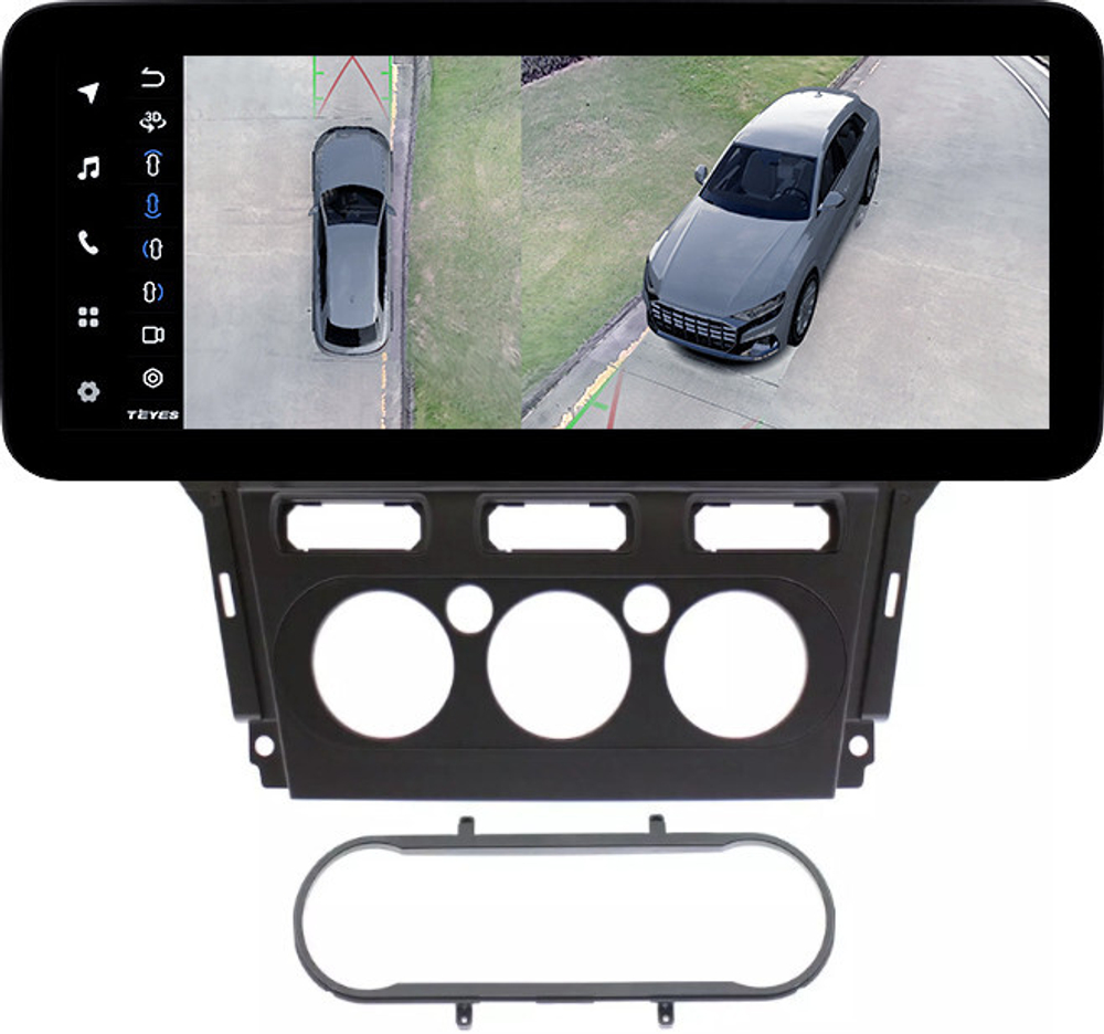 Магнитола для Ford Mondeo 4 2010-2014 - Teyes LUX ONE 360 монитор 12.3" 2K QLED на Android 10, 6Гб+128Гб, CarPlay, 4G SIM-слот, 4 камеры в комплекте
