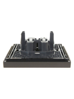 FORTE&PIANO Розетка 2-местная без заземления с защитными шторками безвинтовое крепление 10А FP325 серый IEK