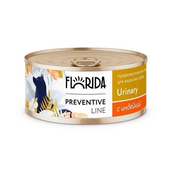 Влажный корм Florida Preventive Line Urinary, для собак, при профилактике МКБ, с индейкой, 100 г