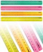 Линейка 30см с держ. NEON Cristal 4цв. (Стамм)