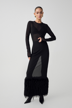 Платье с мехом