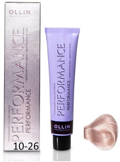 OLLIN PERFORMANCE 10/26 светлый блондин розовый 60мл Перманентная крем-краска для волос