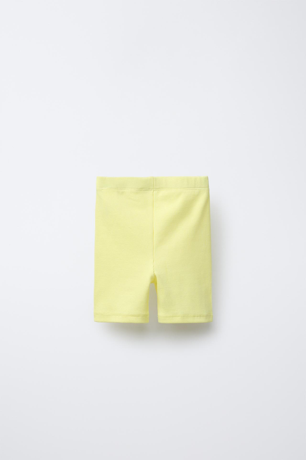 ZARA ШОРТЫ-ВЕЛОСИПЕДКИ В РУБЧИК, ЛИМОННО-ЖЕЛТЫЙ