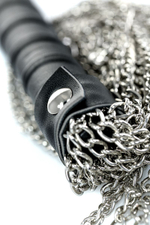 Флоггер из цепочек Theatre - 53,5 см. (Цвет: серебристый с черным)