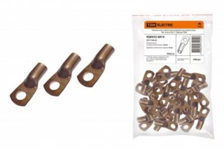 Клемма болтовая толстая медная d= 8 квадратная под прессовку 16-8-6