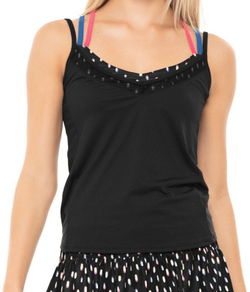 Женский топ теннисный Lucky in Love Neon Lights Let It Glow Bralette Cami - black