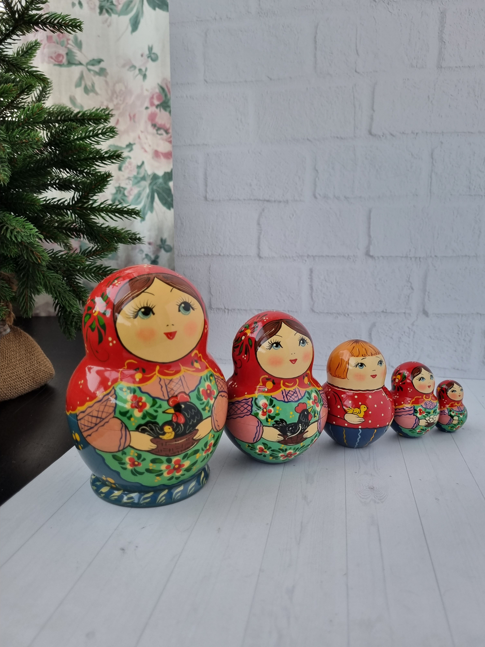 Матрёшка "с курочкой" пузатая 5мест