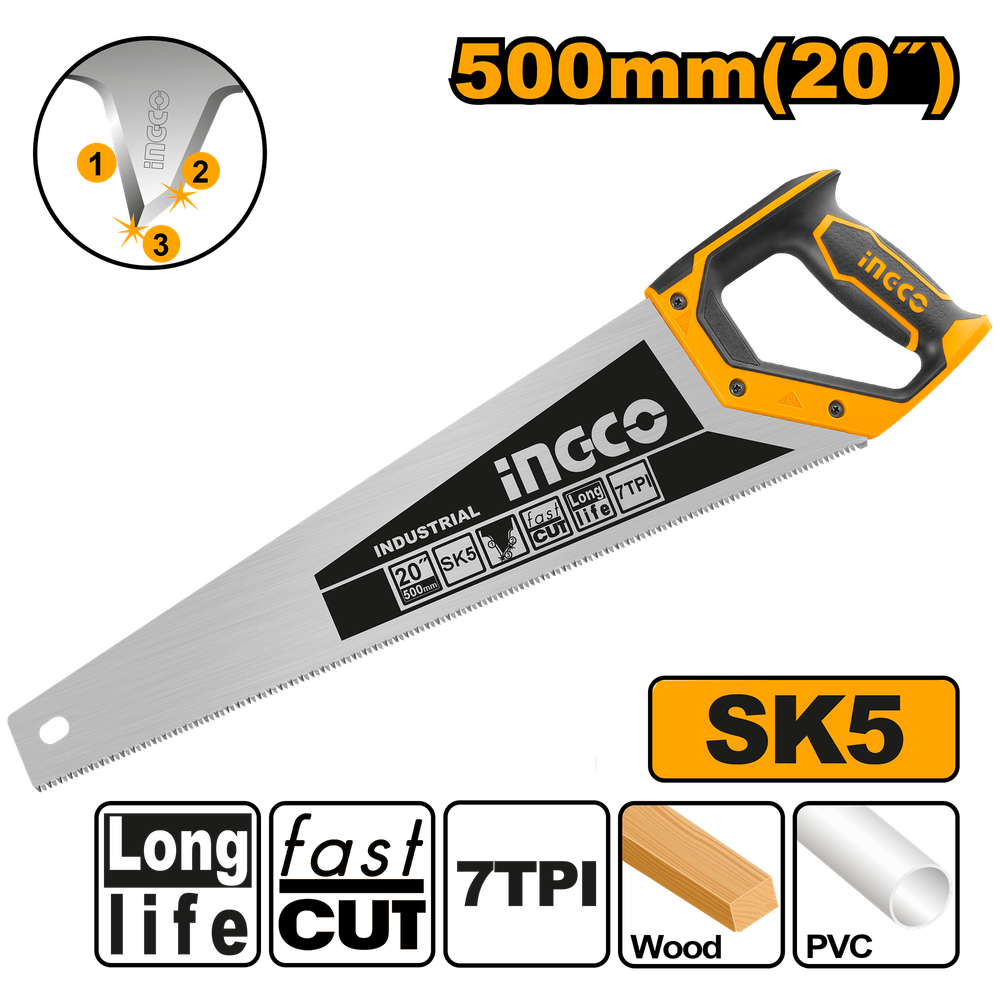 Ножовка по дереву INGCO HHAS28500 INDUSTRIAL 500 мм