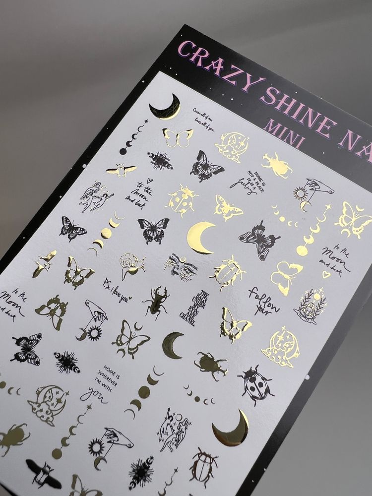 Слайдер-дизайн Crazy Shine Nails mini foil: Золотые насекомые