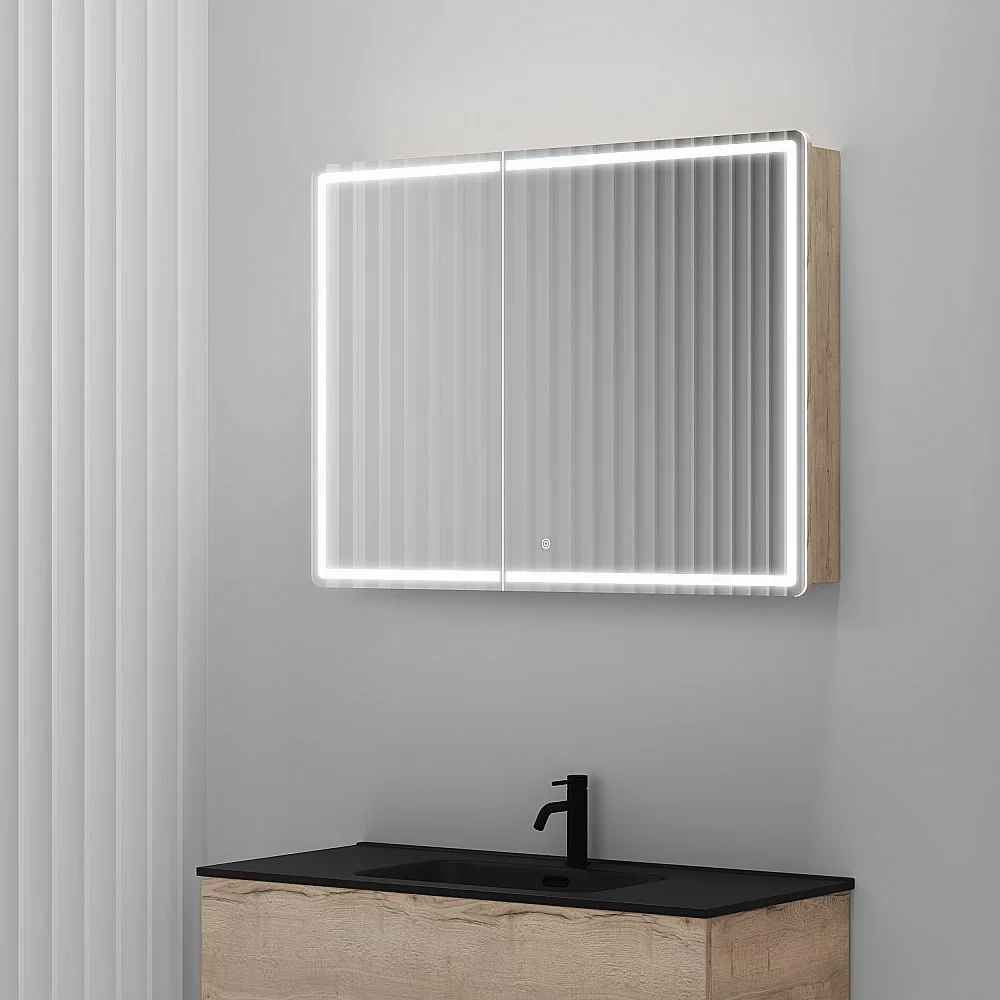 Зеркальный шкаф Sancos Mirror MI100EG дуб галифакс натуральный
