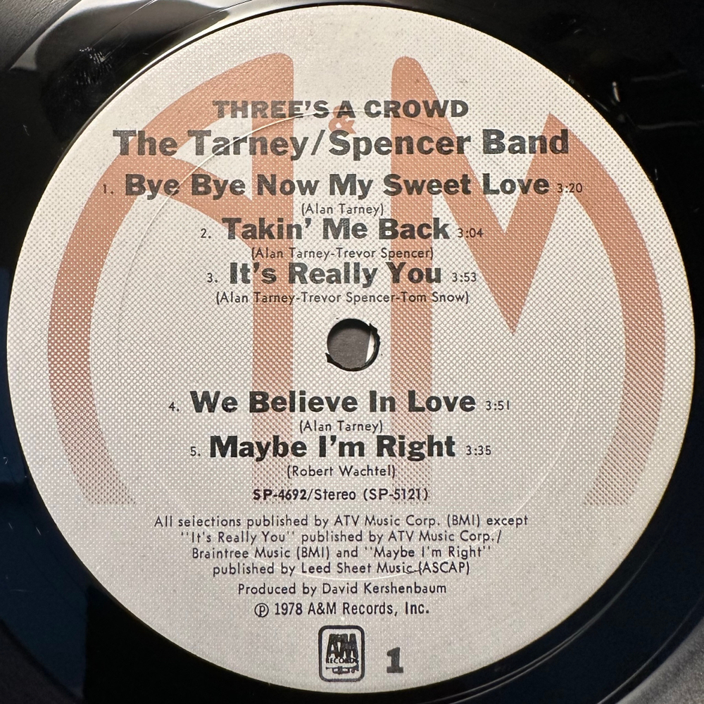 The Tarney/Spencer Band - Three's A Crowd (США 1978г.)