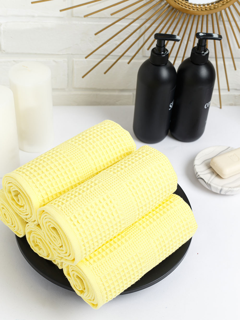 Полотенце вафельное, г/к, 260 гр/м2, 100х150, арт. CW 100-150, цвет: 1075-лимон,