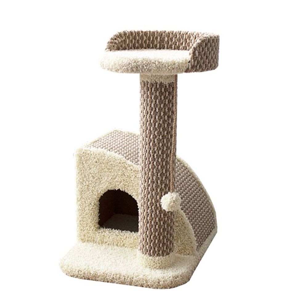 Когтеточка комплекс для кошек "Хижина", ковролин, высота 70 см