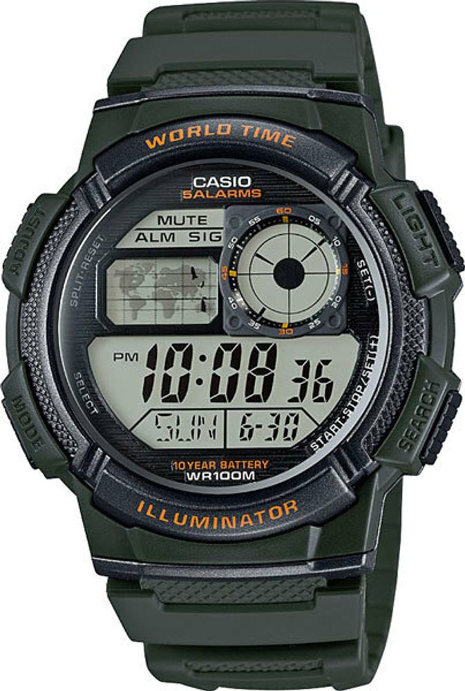 Японские наручные часы Casio Collection AE-1000W-3A с хронографом