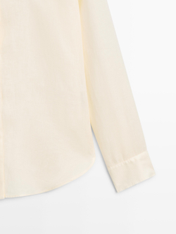 Massimo Dutti Свободная рубашка из 100% льна, желтый