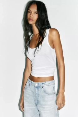 ZARA ДЖИНСЫ TRF EXTRA WIDE-LEG С ВЫСОКОЙ ПОСАДКОЙ, ГОЛУБОЙ