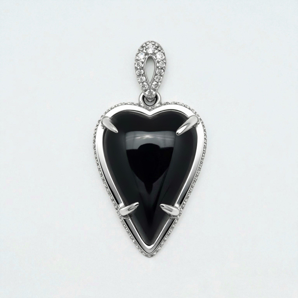 Подвеска Amor с ониксом и белыми топазами