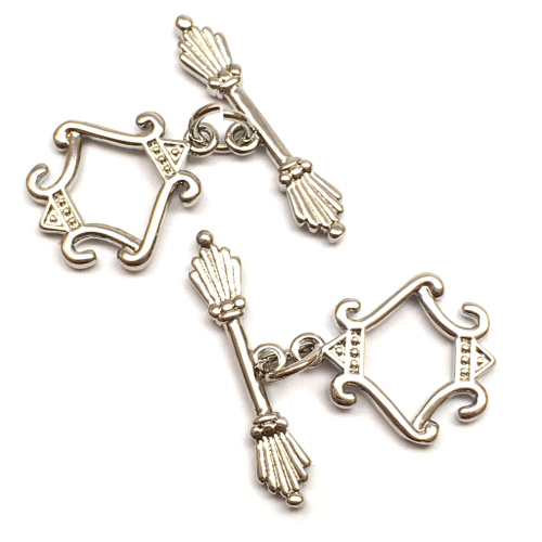 Замок тогл для украшений 15х22 мм, родий