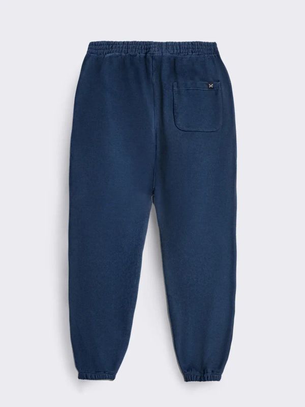 Брюки Logo оверсайз темно-синие - фото 2