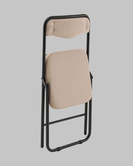 Стул складной Джонни велюр велютто бежевый каркас черный матовый