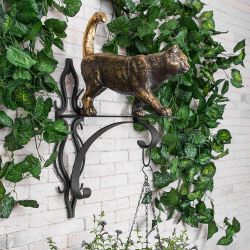 Кронштейн для цветов Кот Welcome Бронза