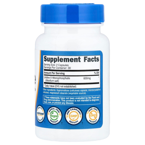 Nutricost, уридин, 60 капсул (300 мг в 1 капсуле)