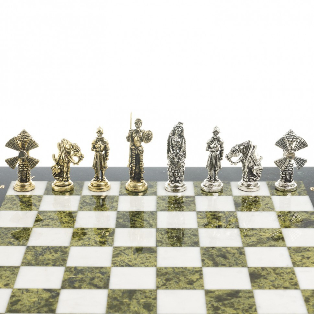 Шахматы "Дон Кихот" доска 36х36 см мрамор змеевик G 122879