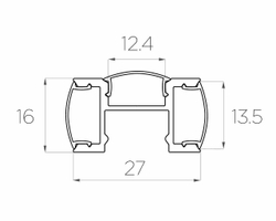 Профиль накладной алюминиевый LC-LPF-2716-2 Anod