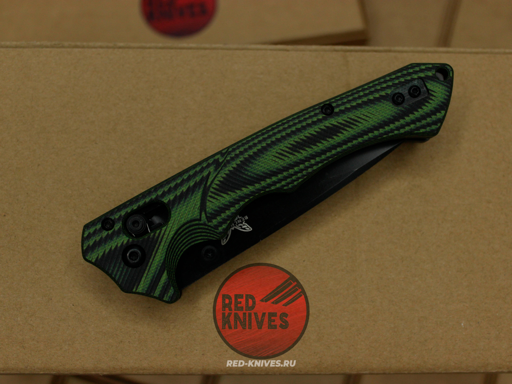 Нож Benchmade RUKUS CUSTOM 1 - зеленая рукоять, черный клинок