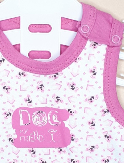 Полукомбинезон Пёсики (розовый)