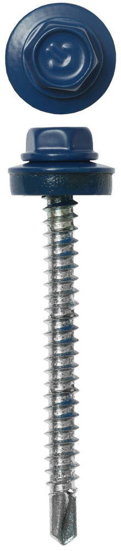 Саморезы СКД кровельные, RAL 5005 синий насыщенный, 50 х 4.8 мм, 1 200 шт, для деревянной обрешетки, ЗУБР Профессионал